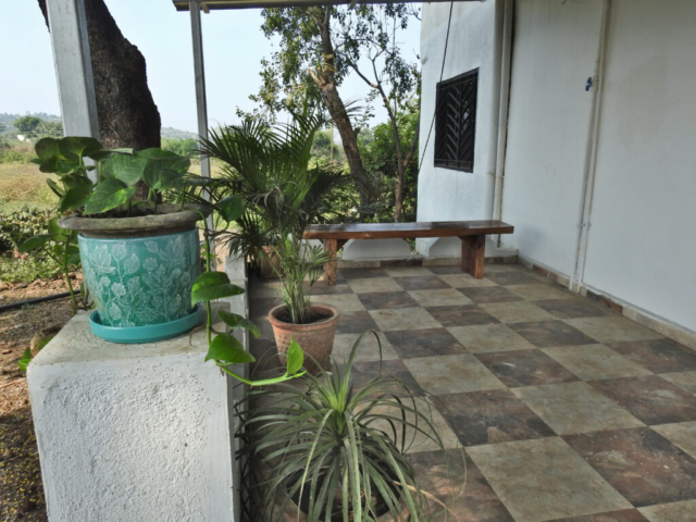 The patio at the double bedroom